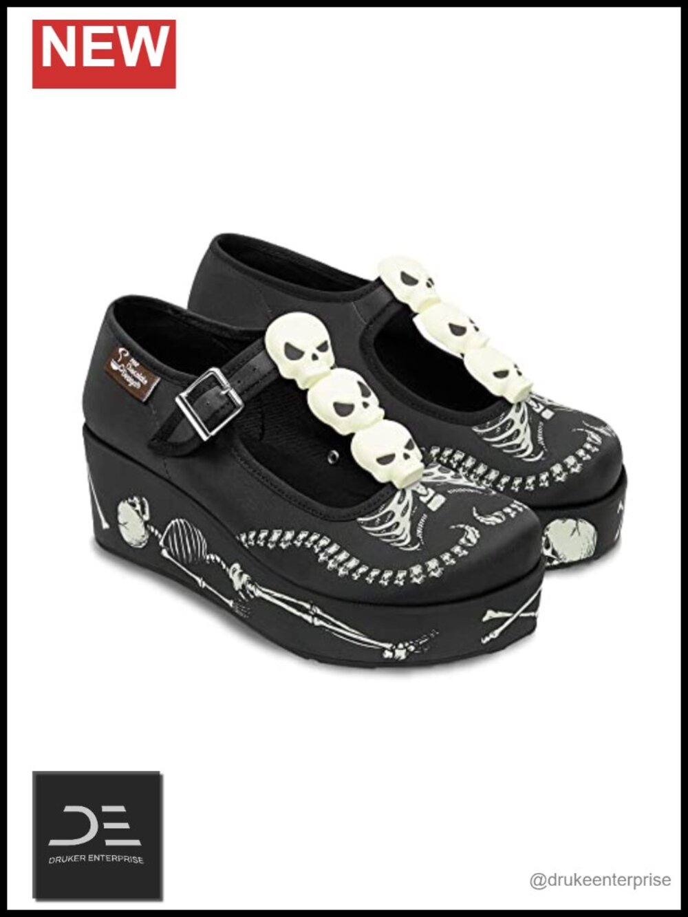 Whimsical Platform Mary Jane Pumps with Adjustable Buckle Strap